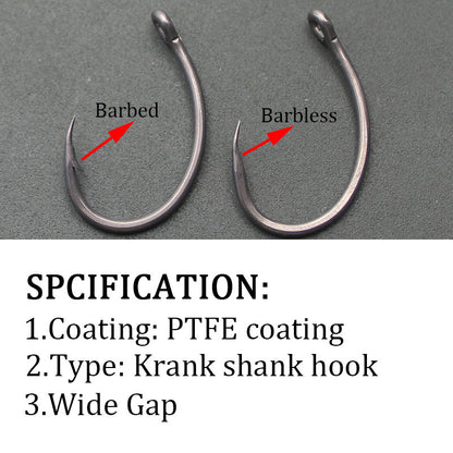 30PCS High Carbon Steel Carp Hooks Coating Carp Fishing Hook Wide Gape With Micro Barb Matt Black Yn Hook for Carp Coarse