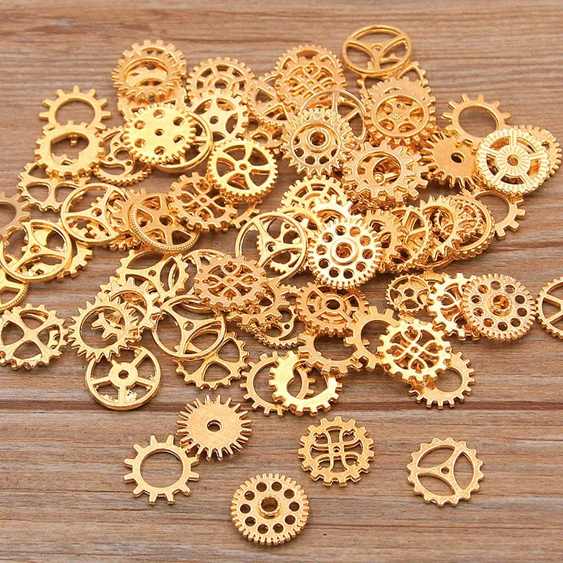 60PCS 10 Color Small Size 8-15mm Mix Alloy Mechanical Steampunk Cogs & Gears Diy Accessories New Oct Drop Ship