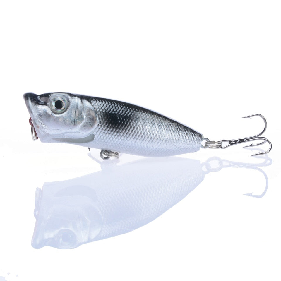 Hot 1pcs Fishing Lures 6.5cm/12g Topwater Popper Bait 5 Color Hard Bait Artificial Wobblers Plastic Fishing Tackle With 6# Hooks