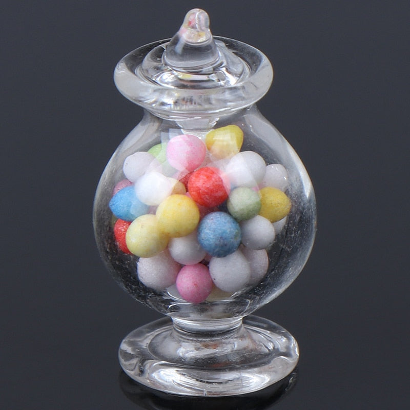 1/2/4/5pcs 1:12 Dollhouse Miniature Food Snacks Glass Jars Candy Bar Food Jar Kitchen Decoration Dolls Accessories Children Toys