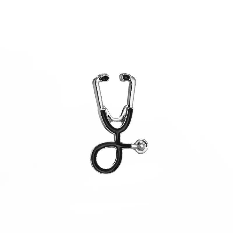 High Quality 2 Style Brooches Doctor Nurse Stethoscope Brooch Medical Jewelry Enamel Pin Denim Jackets Collar Badge Pins Button