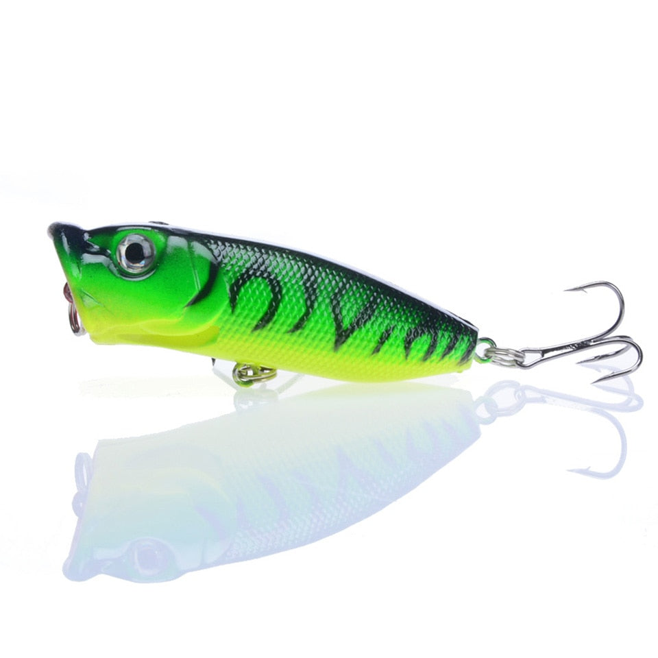 Hot 1pcs Fishing Lures 6.5cm/12g Topwater Popper Bait 5 Color Hard Bait Artificial Wobblers Plastic Fishing Tackle With 6# Hooks