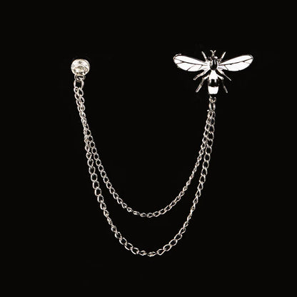 Cute Bee Vintage Brooches Pins Animal Alloy Metal Chain Brooch Broches Man Suit Shirt Collar Tassel Lapel Pin Women Jewelry