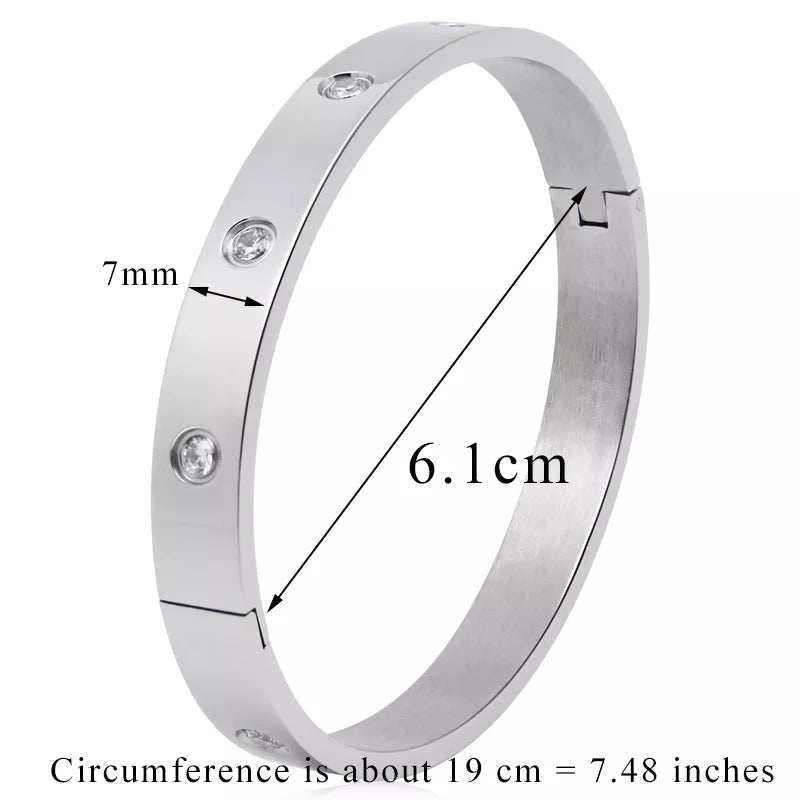 Beautiful Lovers Bracelets Woman Bracelets Stainless Steel Bangles and Bangles Cubic Zirconia Golden Woman Jewelry