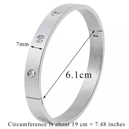 Beautiful Lovers Bracelets Woman Bracelets Stainless Steel Bangles and Bangles Cubic Zirconia Golden Woman Jewelry