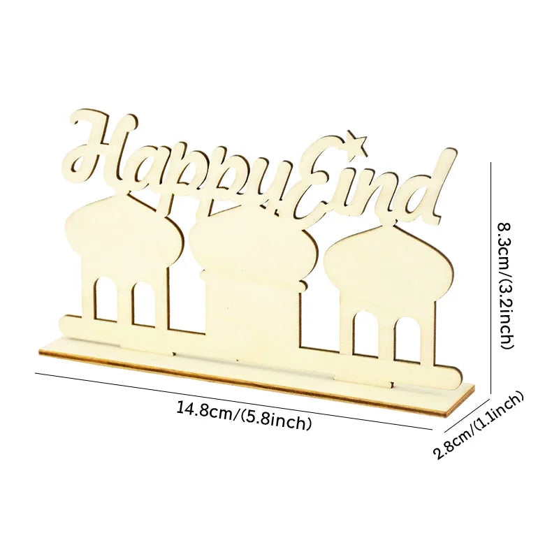 Eid Mubarak Wooden Ornament Ramadan Decorations for Home Islamic Muslim Party Supplies Eid Al Adha Favor Ramadan Kareem