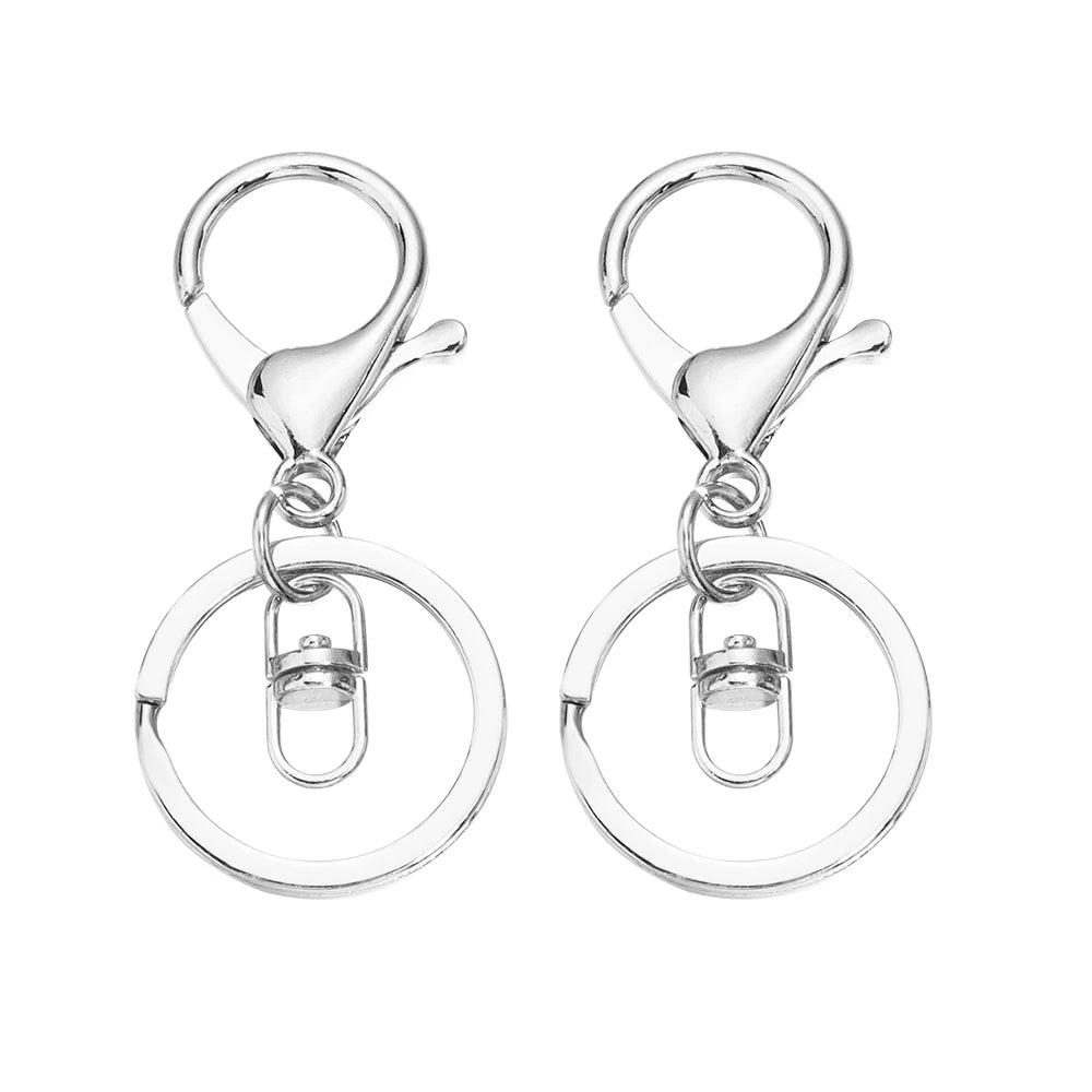 Louleur Key Chain Key Ring Keychain Bronze Rhodium Gold Color 28mm Long Round Split Keyrings DIY Jewelry Making
