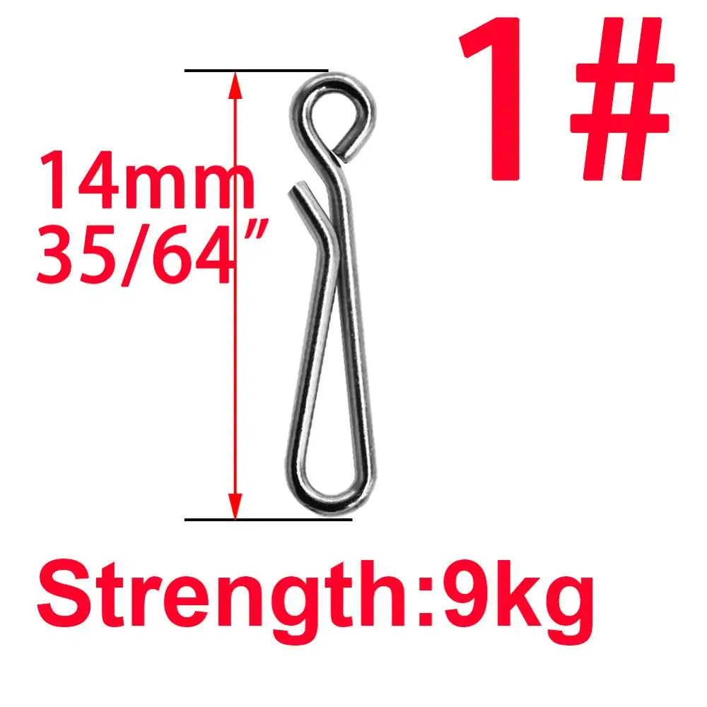 50pcs/Box Bearing Lock Rolling Swivel Pin Solid Ring Snap Barrel Tackle Tool Connector Fishing Lure Line Accessories Tackle