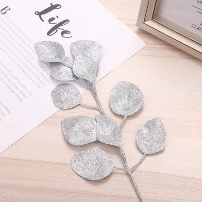 DIY Xmas Tree Garland Hanging Decor Christmas Tree Decor Christmas Hollow Christmas Glitter Tree Branches Simulated Leaves