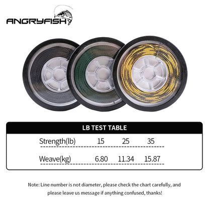 Angryfish 15m Carp Fishing Line Coated Hook Link 15LB 25LB 35LB