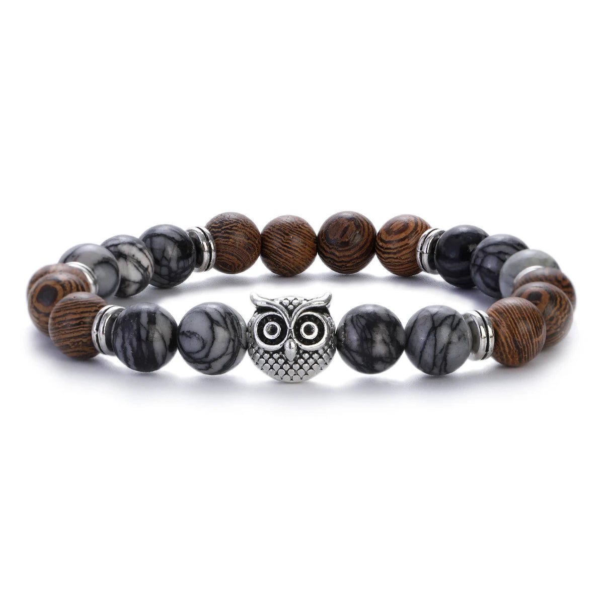 8mm New Natural Wood Beads Bracelets Men Black Ethinc Meditation White Bracelet Women Prayer Jewelry Yoga Bracelet Homme