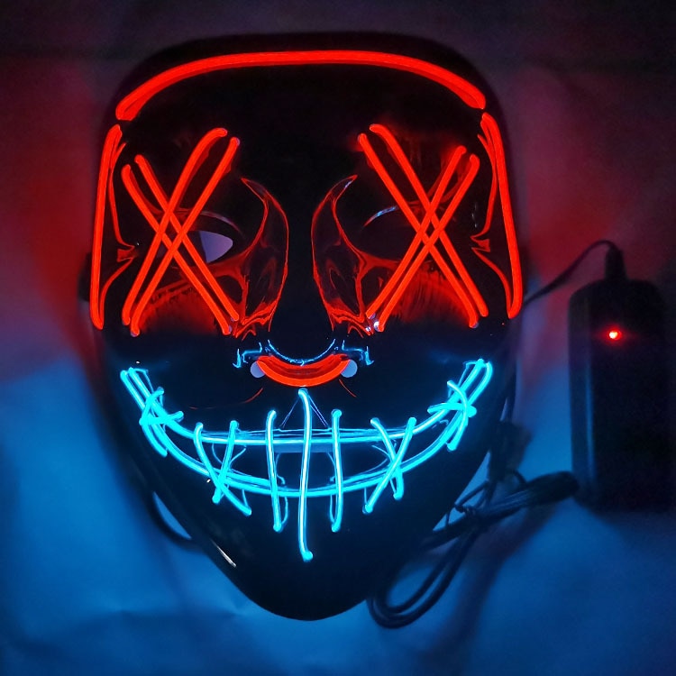 2022 Halloween Mask LED Light Up Mask Scary Mask for Festival Cosplay Halloween Costume Masquerade Parties,Carnival