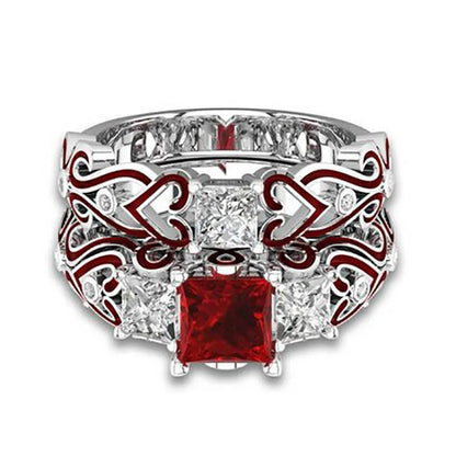 Cellacity Classic Silver Rings for Women Sapphire Ruby Emerald Amethyst Zircon Silver Fine Jewelry Female