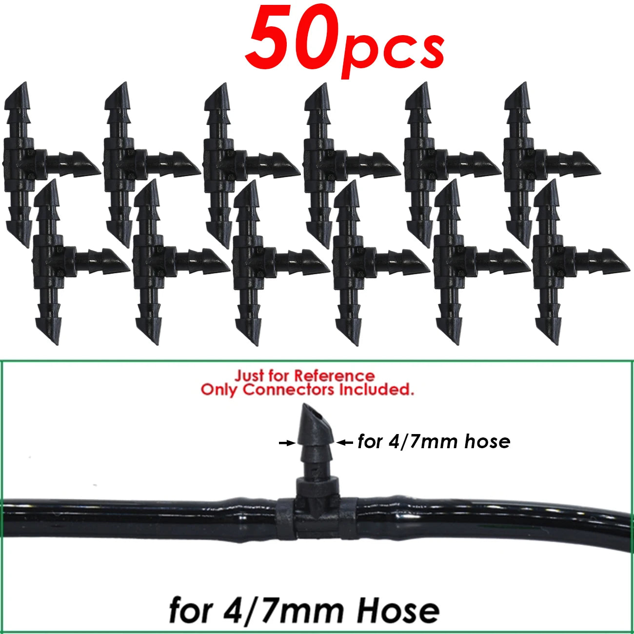 50-200pcs Durable 1/4'' C-Type Hook Fixed Stem Support Holder Stakes for 4/7mm Hose Flowerpot Drip Irrigation Fitting Greenhouse