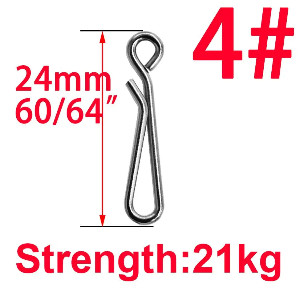 50pcs/Box Bearing Lock Rolling Swivel Pin Solid Ring Snap Barrel Tackle Tool Connector Fishing Lure Line Accessories Tackle