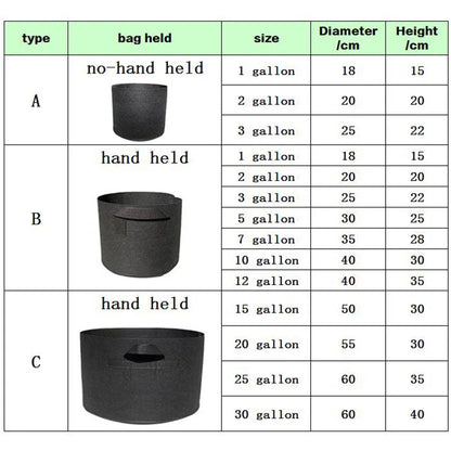 1-30 Gallon Big Plant Flower Grow Bags Pot Home Garden Tools Potato Strawberry Fabric Vegetable Jardin Gardening Growing Pots