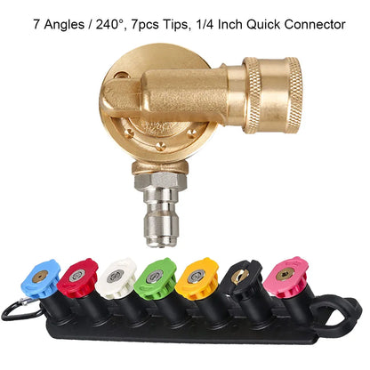 Pressure Washer Gun Adapter for Karcher K Series to 1/4'' Inch Quick Connect Fitting With Power Washer Spray Nozzle Tips