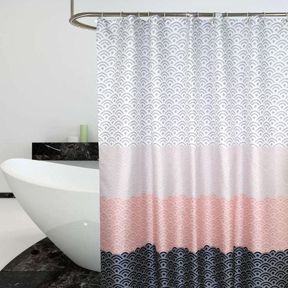 Nordic Shower Curtain Geometric Color Block Bath Curtains Bathroom for Bathtub Bathing Cover Extra Large Wide 12pcs Hooks
