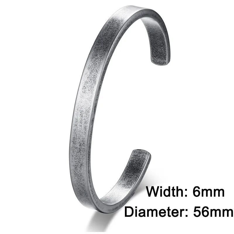 ZORCVENS Women and Men 8mm Width Surface Bracelet Bangle Stainless Steel Bracelet Men Silver Color/Gold/Black/Rose Gold 4 Color