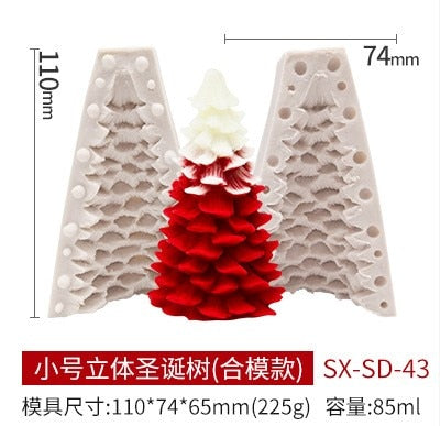 Christmas Candle Mold Christmas Tree Pine Cone Snow Snowflake Candle Mold Soap Silicone Mold