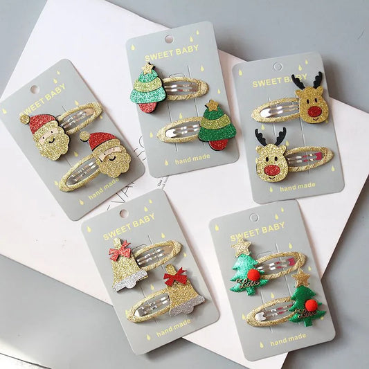 Christmas Hairpin Set Children Hair Accessories Holiday Princess Christmas Hairpin Girl Hair Accessories Side Clip
