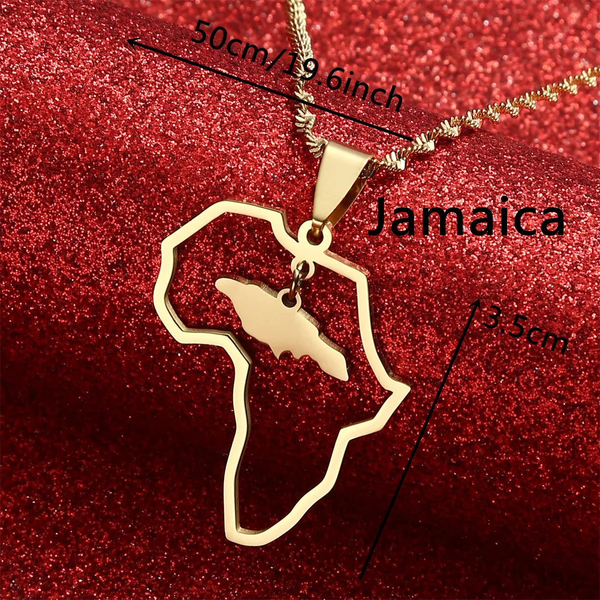Africa Map Pendant Necklaces Heart African of Maps Jewelry Charms Gold Color Heart Map