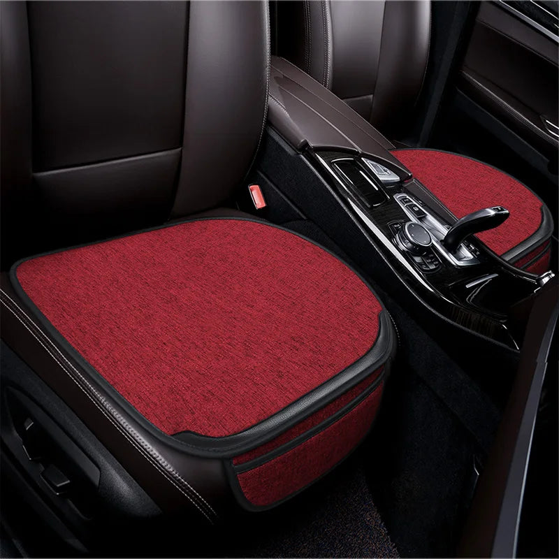Flax Car Seat Covers Front Rear Full Set Choose Car Seat Cushion Linen Fabric Seat Pad Protector Car Accessories Anti-Slip