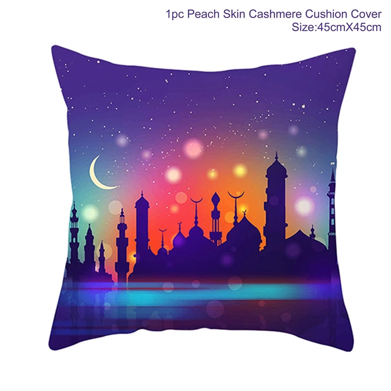 EID Mubarak Cushion Cover Ramadan Decoration for Home Ramadan Kareem Mubarak Muslim Islamic Party Supplies EID Pillowcase