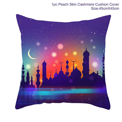 EID Mubarak Cushion Cover Ramadan Decoration for Home Ramadan Kareem Mubarak Muslim Islamic Party Supplies EID Pillowcase