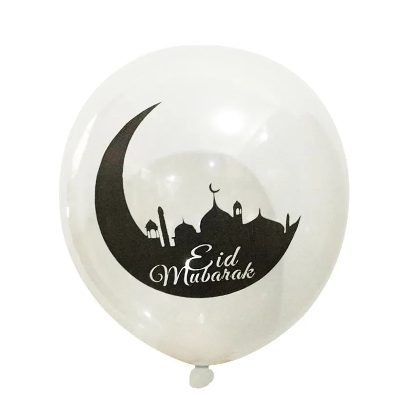 10pcs Transparent EID MUBARAK Decor Balloons Ramadan and Eid Decoration Muslim Islamic Decor Gold Balloon Ramadan Party Supplies