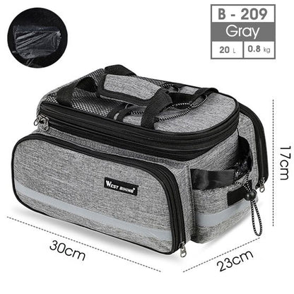 WEST BIKING Waterproof 3 in 1 Expandable Bicycle Trunk Bag Mountain Bike Rear Seat Cargo Carrier Cycling Travel Luggage Pannier