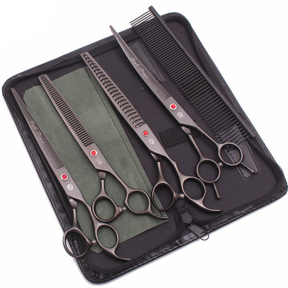 Purple Dragon 8" Stainless Dog Scissors Kit Straight Shears Thinning Shears Curved Shears Pet Scissors Grooming Scissors Z3005