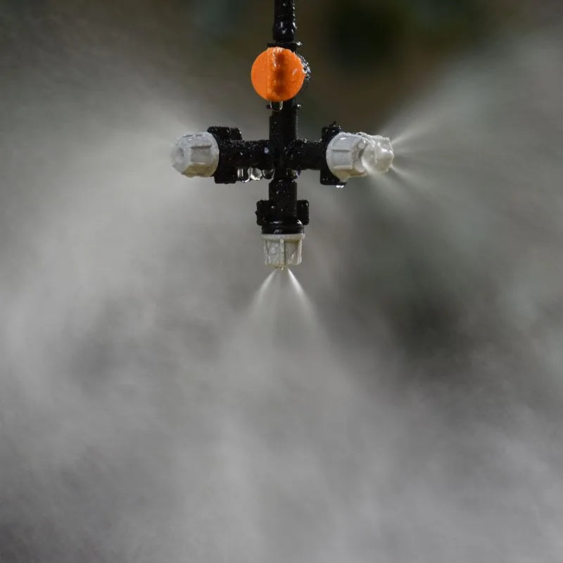 Hanging Anti Drip Misting Nozzle Cross Atomizing Nozzle Fog WATER SPRAY to Greenhouse Drip Irrigation 1set