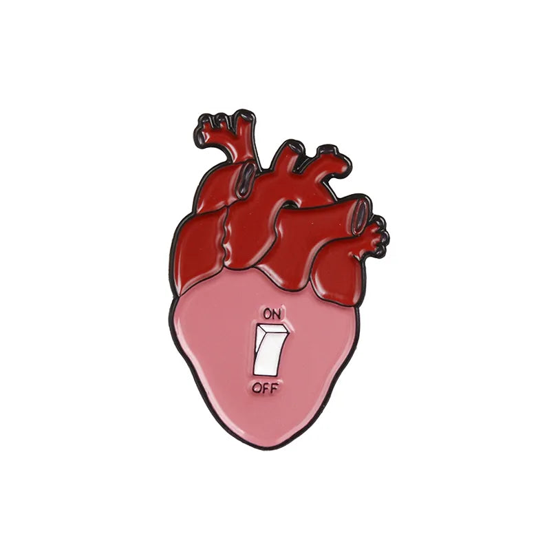 19style Anatomical Heart Enamel Pins Medical Anatomy Brooch Heart Neurology Pins for Doctor and Nurse Lapel Pin Bags Badge