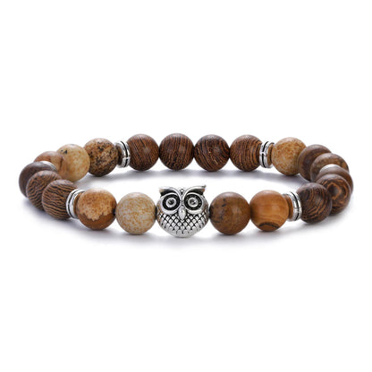 8mm New Natural Wood Beads Bracelets Men Black Ethinc Meditation White Bracelet Women Prayer Jewelry Yoga Bracelet Homme