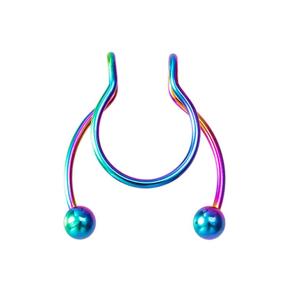 1-5pcs Steel 20G Dainty Faux Nose Rings Fake Septum Rings Hoop Nostril Piercing Fake Clip on Nose Rings Oreja Piercings Jewelry