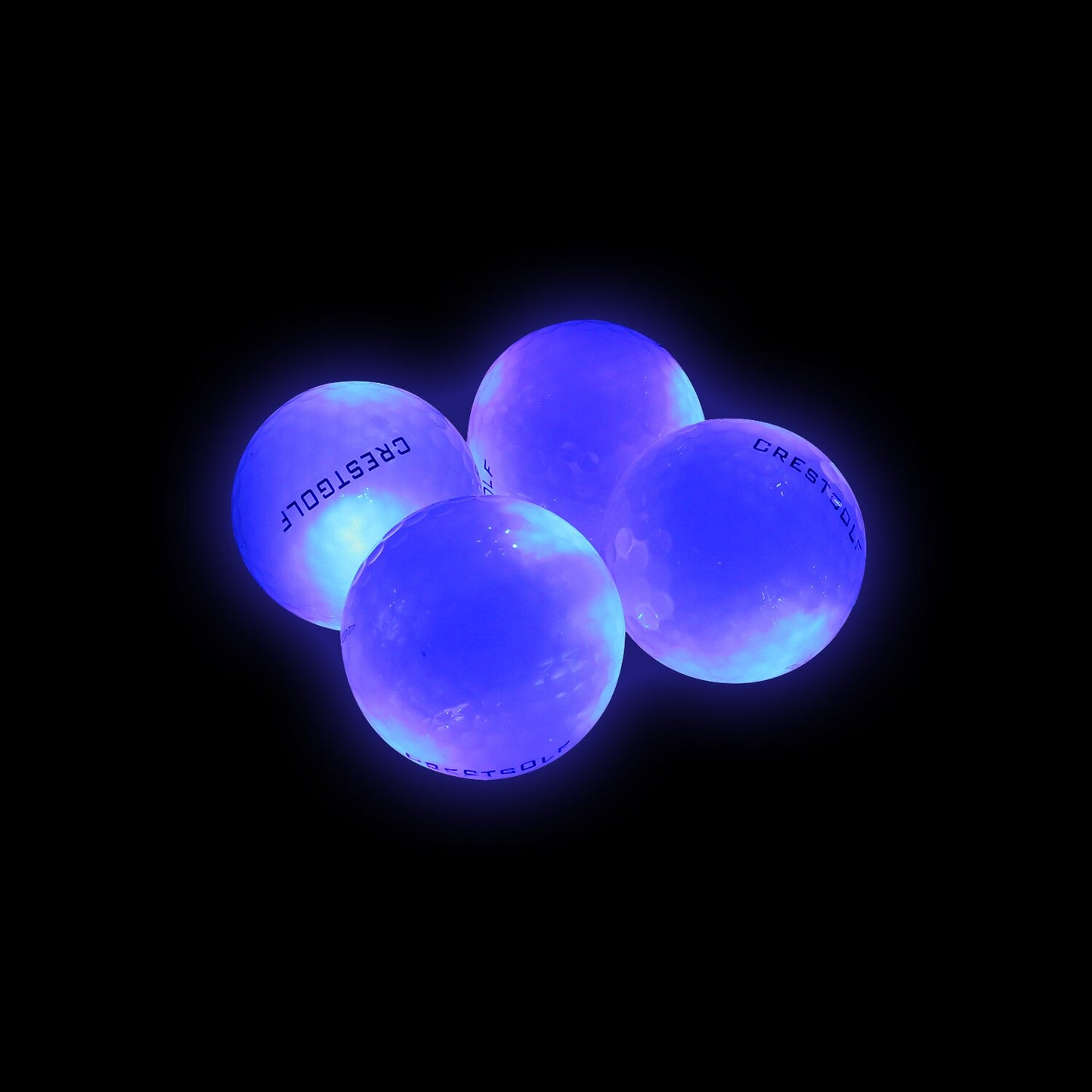 CRESTGOLF 4 Pcs/Pack Led Golf Balls With 4 Lights for Night Training High Hardness Material for Golf Practice Balls