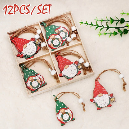 Wooden Christmas Pendant Merry Christmas Decor for Home 2023 Navidad Ornaments C