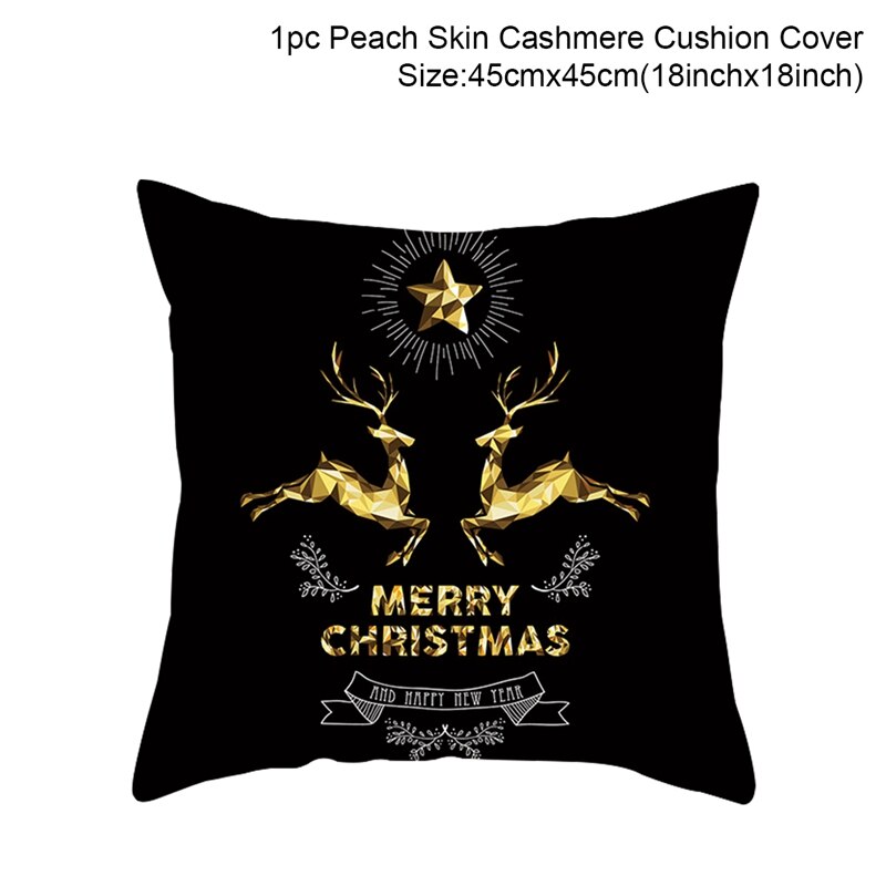 QIFU Cotton Linen Merry Christmas Cushion Covers 45x45cm Decorative Christmas Pi