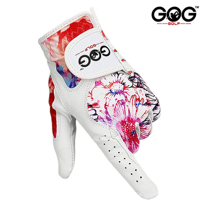 GOLF GLOVES 1 Pair GOG SHEEPSKIN Leather + Lycra Brand New Left / Right Hand for Women Lady Sports Glove