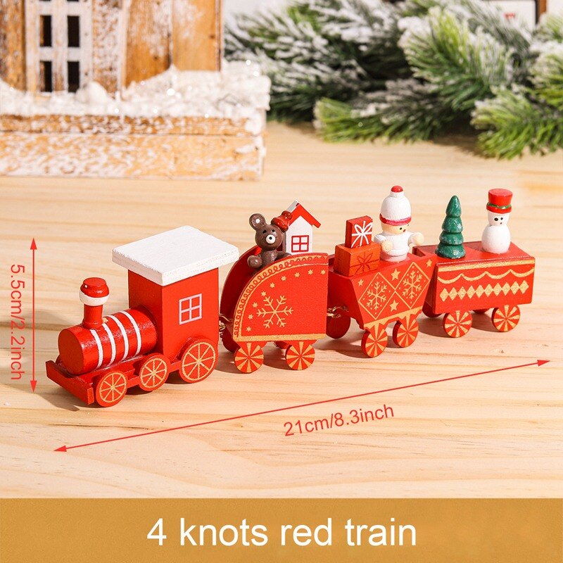 Christmas Wooden Train Merry Christmas Decoration for Home 2023 Christmas Ornaments Navidad Xmas New Year 2024