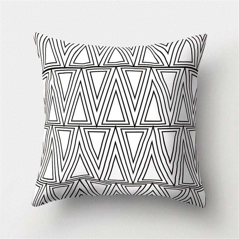 45x45cm Black White Geometric Cushion Cover Car Pillowcase Sofa Cushions Decorative Pillowcover Home Decor Pillow Cases