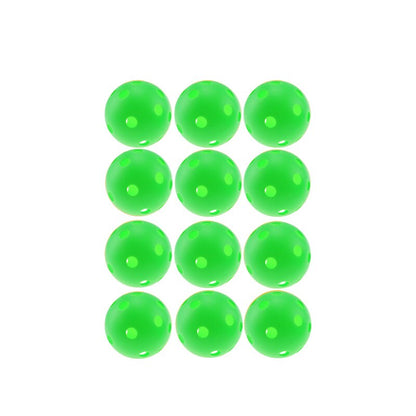 12pcsX72mm Plastic Golf Ball Pickleball Airflow Ball Floorball Hollow Indoor Practice Ball Fun-Air Scoop Ball Golf Accessories