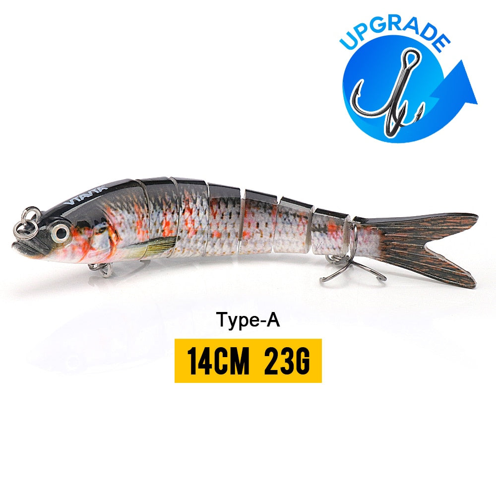 VTAVTA 10/14cm Sinking Wobblers Fishing Lures Jointed Crankbait Swimbait 8 Segment Hard Artificial Bait for Fishing Tackle Lure