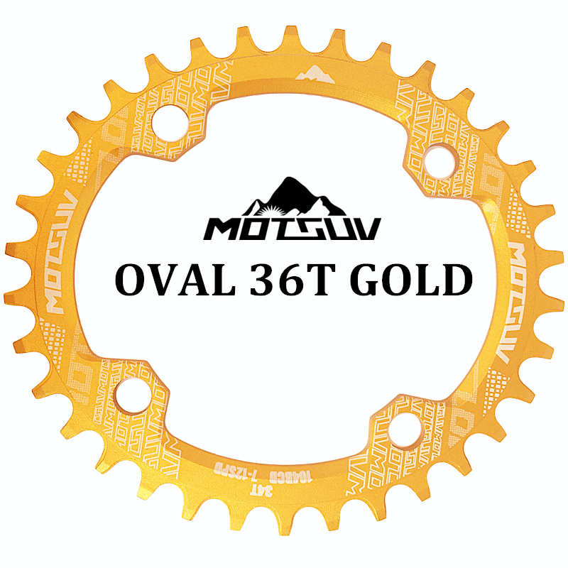 MOTSUV Bicycle Crank 104BCD 32t/34t/36t/38t Oval Chainring Narrow Wide MTB Bike Chainwheel Circle Crankset Plate Bicycle Parts