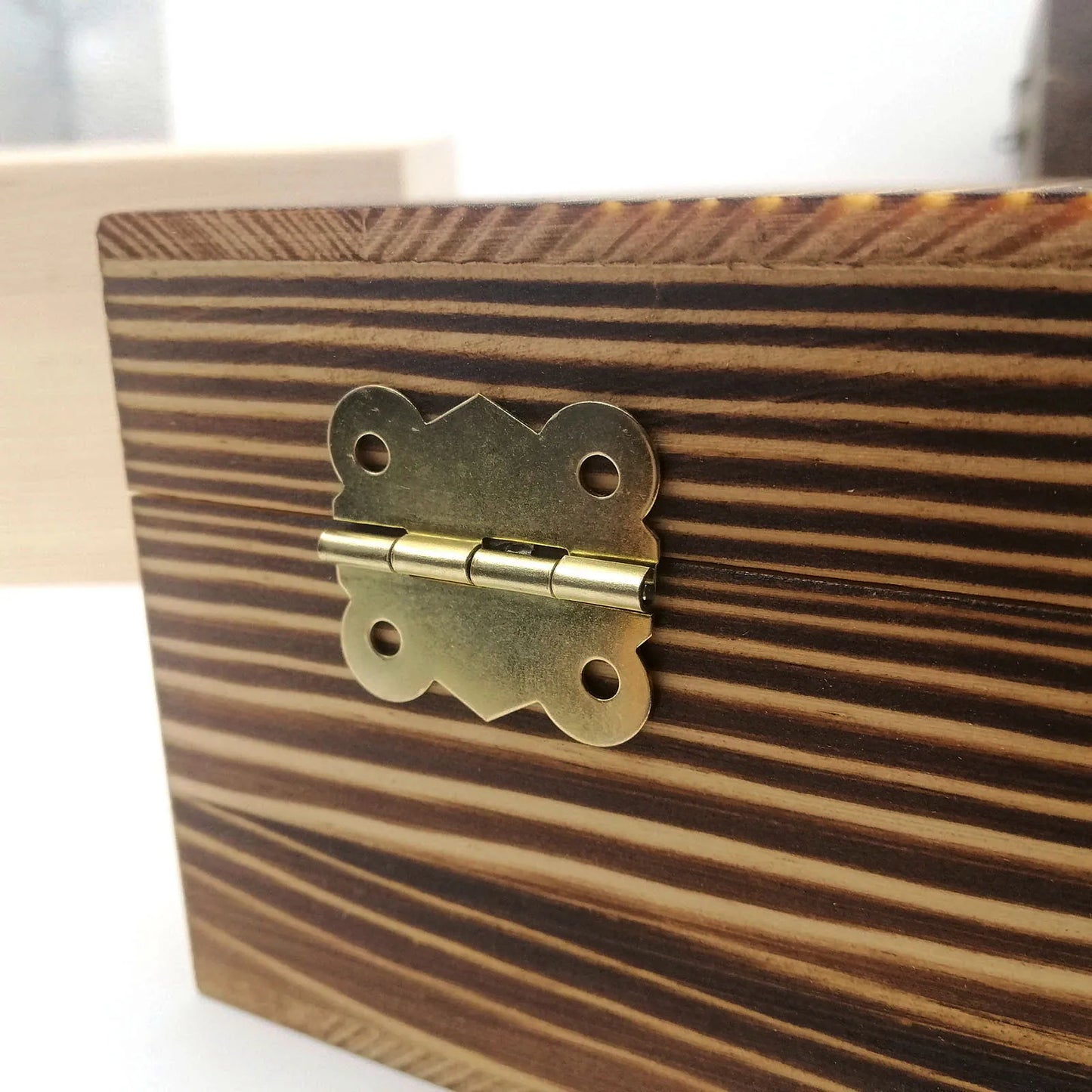 12pcs Mini Butterfly Shape Jewelry Chest Wooden Box Case Furniture Dollhouse Door Hinge With Screw 17x20 20x25 25x30mm