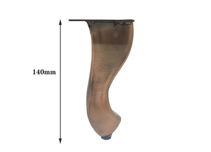 4pcs Furniture Feet Bronze Plated Metal Sofa Legs Snake-Shaped Cabinets Feet Bed TV Cabinet Legs 14cm Height