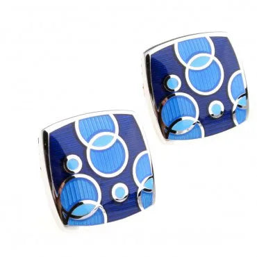 Blue Color Enamel Cufflink Cuff Link