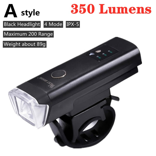 WEST BIKING Front Bicycle Light USB Rechargeable LED Bike Light Waterproof Cycling Headlight Climbing Safety Flashlight Lamps