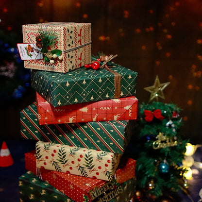 70X50cm Christmas Diy Kraft Wrapping Paper Printing Paper Christmas New Year Decoration Wrapping Paper